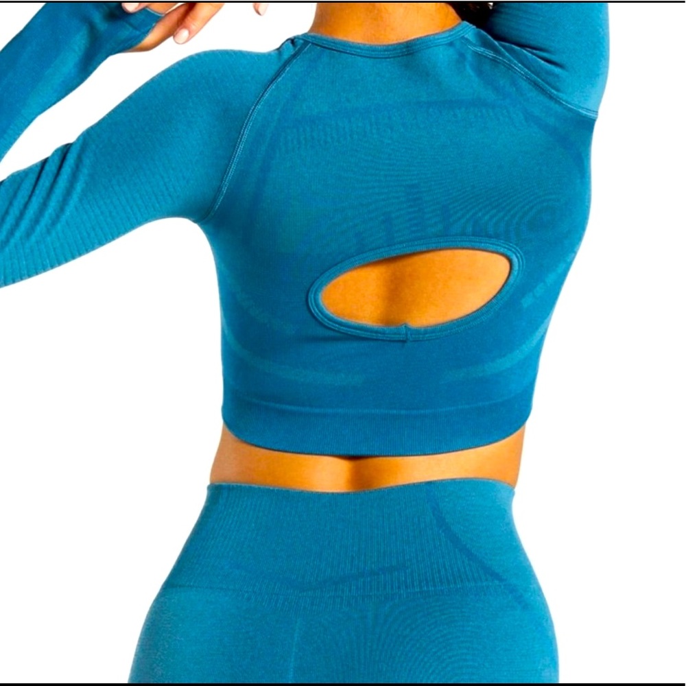 Gymshark Geo Seamless Long-sleeve crop top